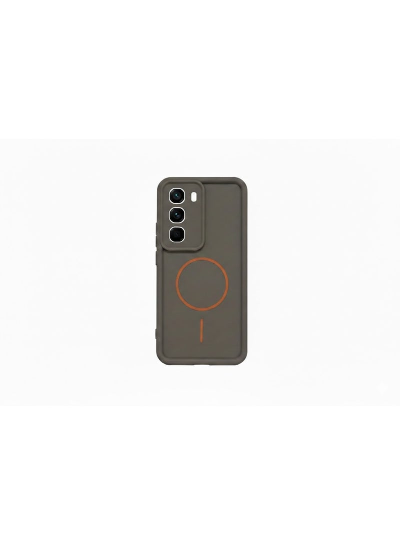 Shockproof And Scratch-Resistant Silicone Case With Camera Protection For Infinix Hot 60 Pro Plus |Brown)